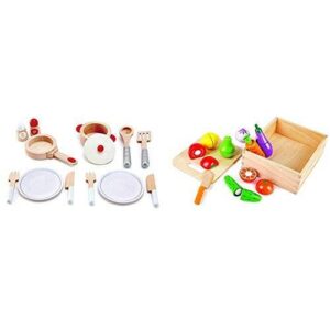 Hape キッチンおままごとセット & 新鮮お野菜&果物 E3150A/E8269